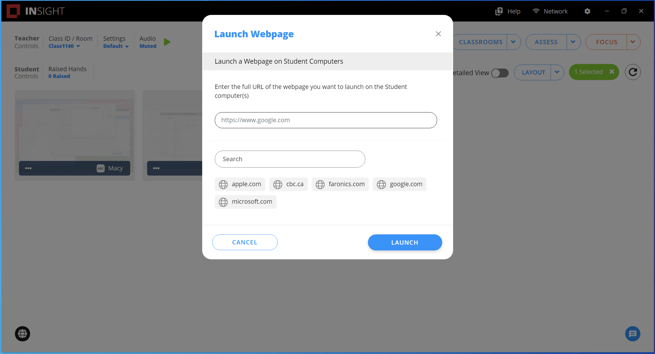 Iniciar una página web en los equipos de estudiante